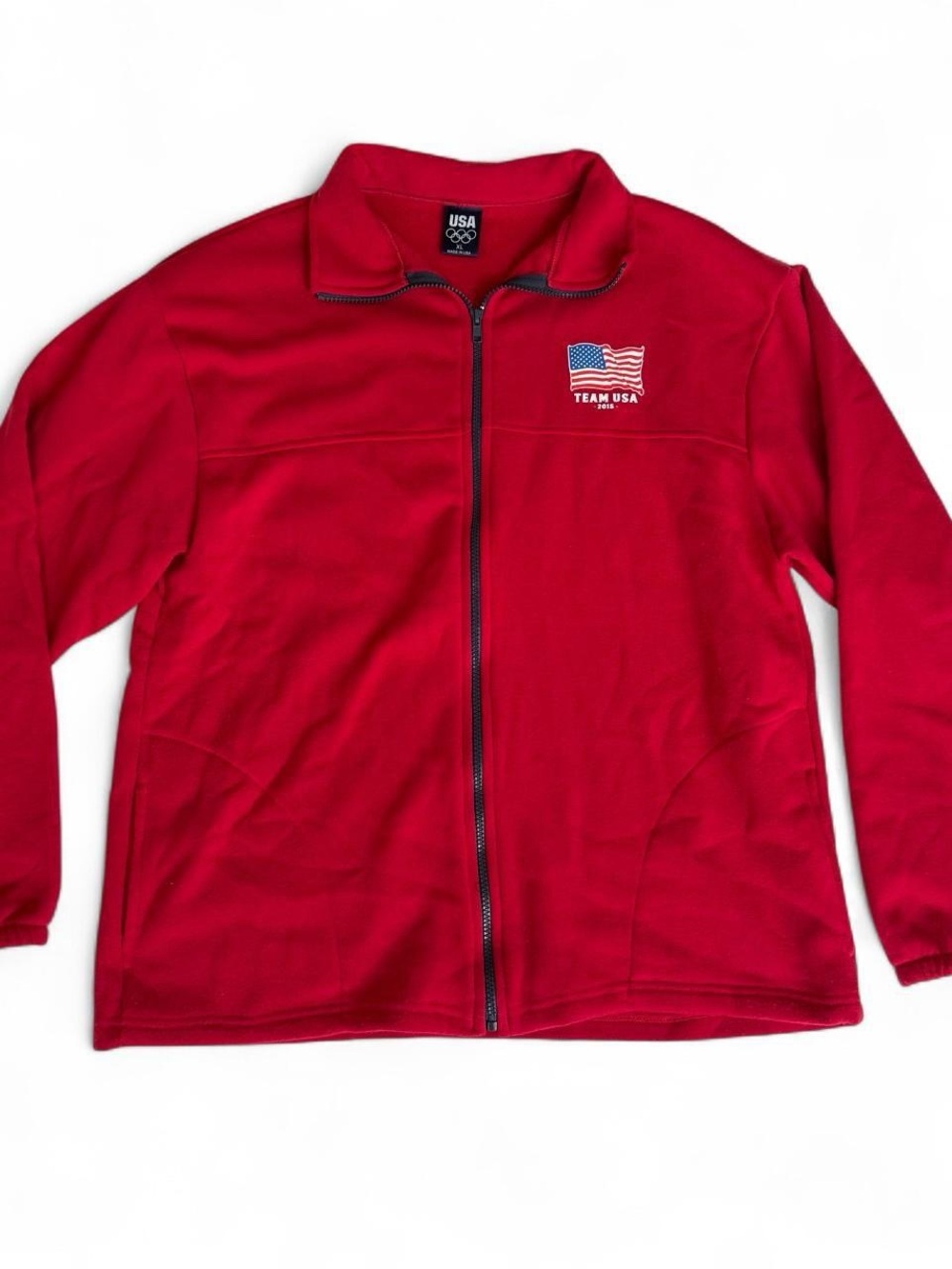 2015 Team USA Red Fleece Jacket Men’s Size XL Olympics Athletic